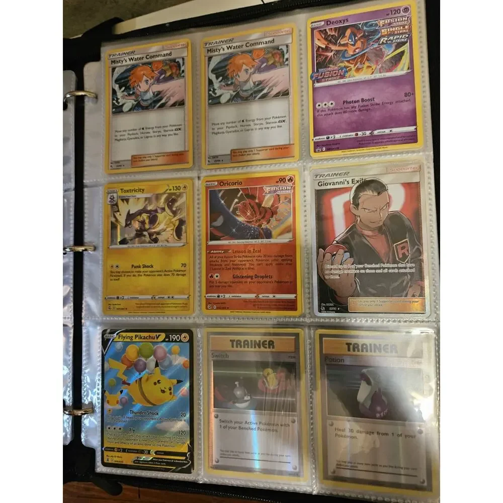 Pokemon TCG Card Lot V VMAX GX EX VSTAR Holo Vintage 9-Pocket Pages
